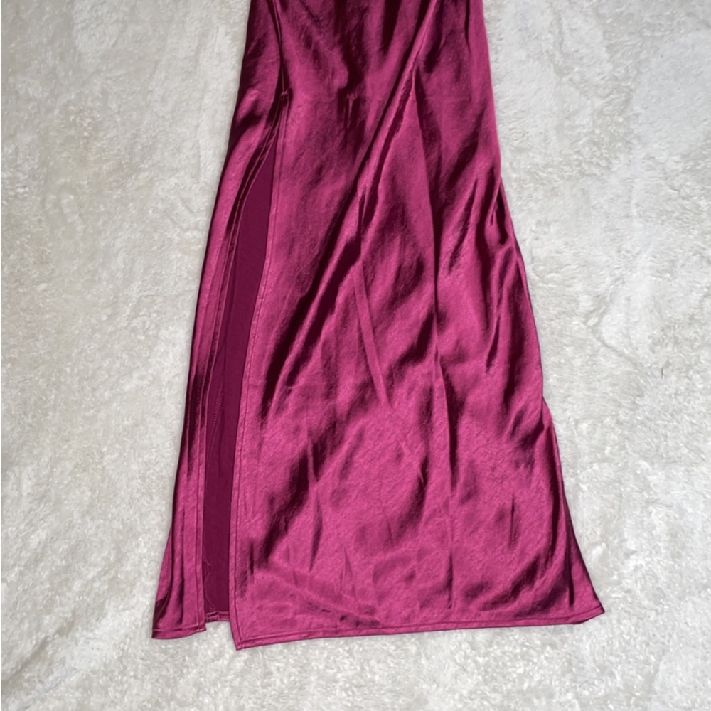 New Lioness Magenta Cowl Neck Silky Dress - Picture 6 of 15